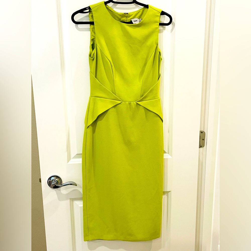 Green pencil midi dress